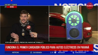 Funciona el primer cargador p&uacute;blico para autos el&eacute;ctricos en Paran&aacute;